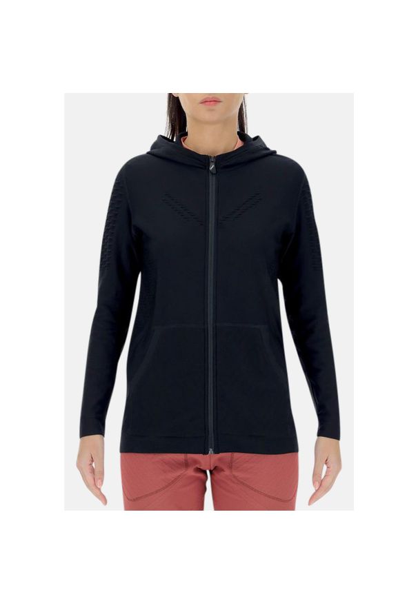 UYN - Bluza sportowa damska Uyn Woman Run Fit OW Hooded Full Zip. Kolor: czarny, niebieski, wielokolorowy. Sport: bieganie