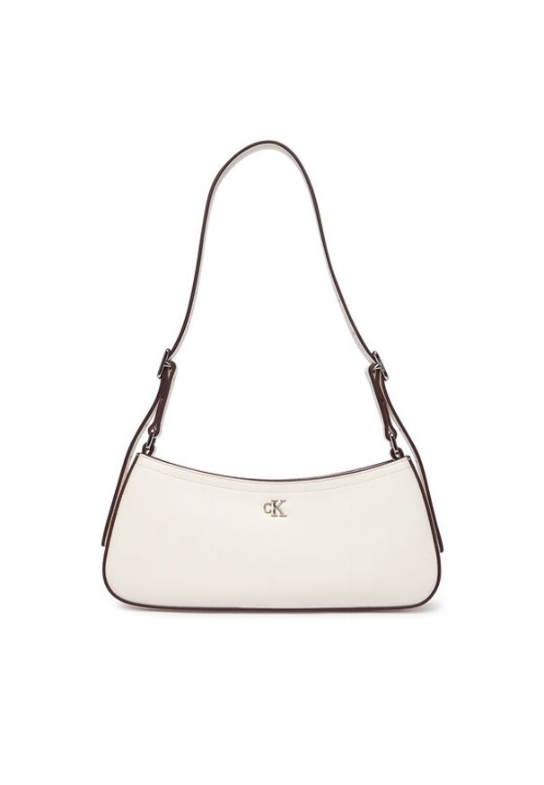 Calvin Klein Torebka Ck Small Shoulder Bag LV04F3170G Biały. Kolor: biały. Materiał: skórzane