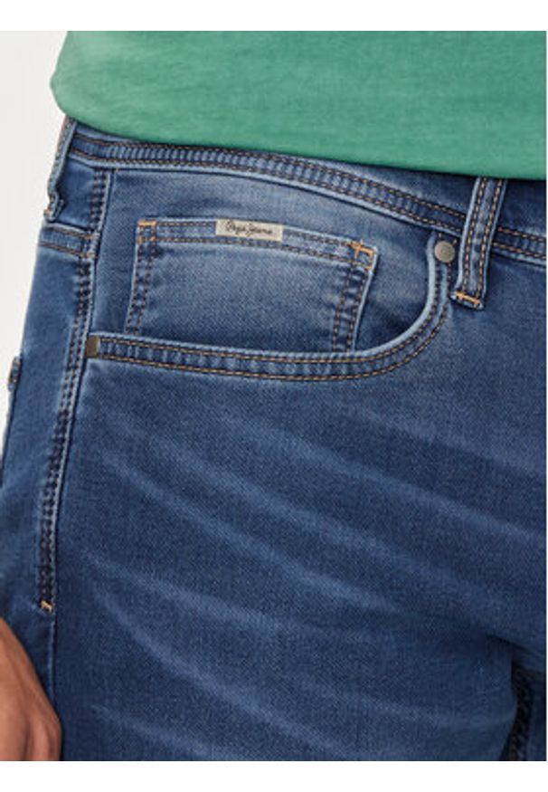 Pepe Jeans Szorty jeansowe Slim Gymdigo Short PM801075HU2 Niebieski Slim Fit. Kolor: niebieski. Materiał: bawełna