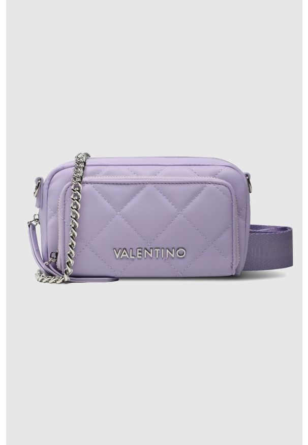 Valentino by Mario Valentino - VALENTINO Fioletowa pikowana torebka ocarina recycle haversack. Kolor: fioletowy. Materiał: pikowane