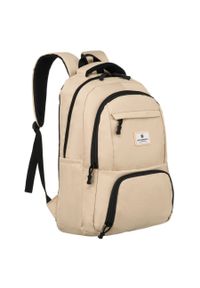 Plecak miejski Peterson PTN 77712 beżowy. Kolor: beżowy. Materiał: poliester. Styl: sportowy, casual