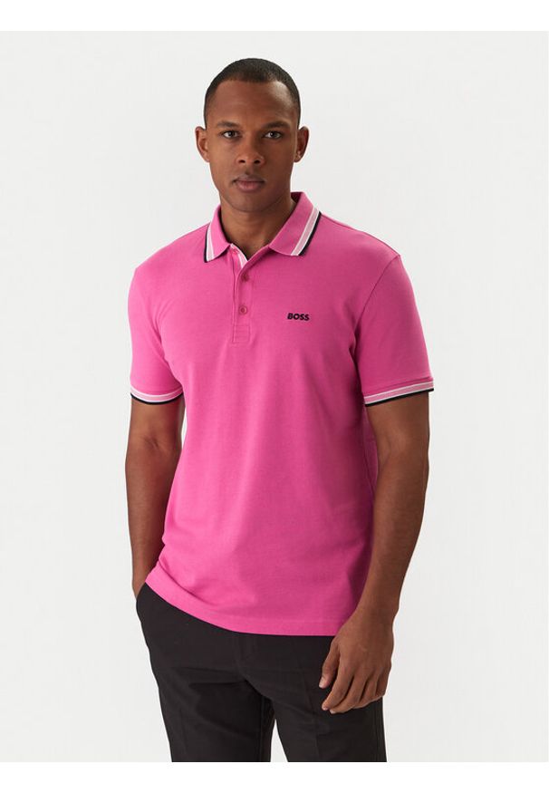 BOSS Polo Paddy 50469055 Różowy Regular Fit. Typ kołnierza: polo. Kolor: różowy. Materiał: bawełna