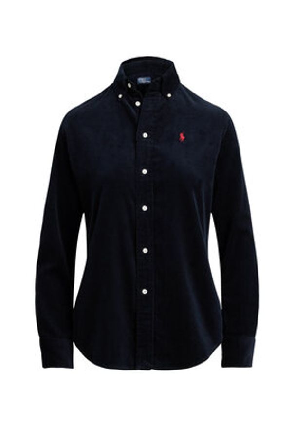 Polo Ralph Lauren Koszula 211971526003 Granatowy Slim Fit. Typ kołnierza: polo. Kolor: niebieski. Materiał: sztruks, bawełna