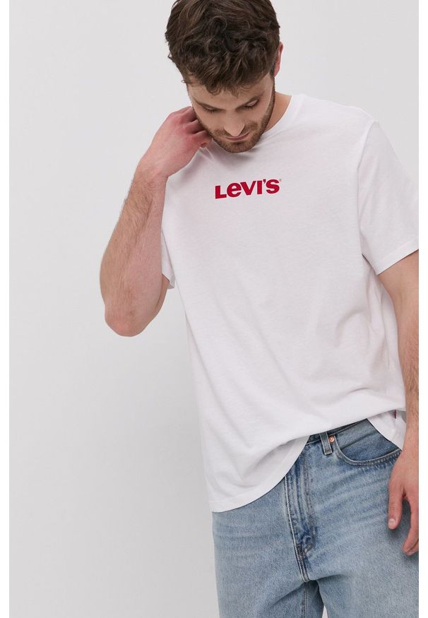 Levi's® - Levi's - T-shirt. Okazja: na co dzień, na spotkanie biznesowe. Kolor: biały. Wzór: nadruk. Styl: biznesowy, casual