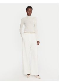 BOSS Golf Foliora 50549166 Beżowy Slim Fit. Typ kołnierza: golf. Kolor: beżowy. Materiał: wełna #4