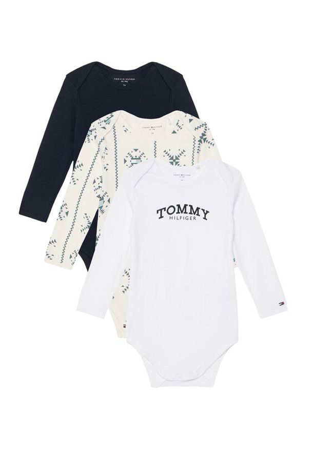 TOMMY HILFIGER - Tommy Hilfiger Komplet body dziecięcych Monotype KN0KN02198 Kolorowy. Materiał: bawełna. Wzór: kolorowy