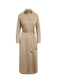 Lauren Ralph Lauren - LAUREN RALPH LAUREN Sukienka koszulowa 200979803001 Beżowy Regular Fit. Kolor: beżowy. Materiał: syntetyk. Typ sukienki: koszulowe