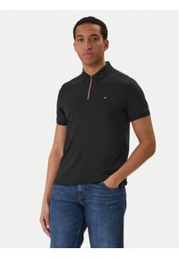 TOMMY HILFIGER - Tommy Hilfiger Polo MW0MW41613 Czarny Regular Fit. Typ kołnierza: polo. Kolor: czarny. Materiał: bawełna #1