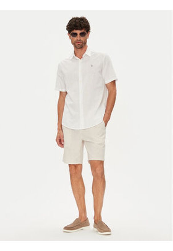 U.S. Polo Assn. Szorty materiałowe MUP4050 Beżowy Slim Fit. Kolor: beżowy. Materiał: bawełna, len
