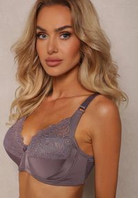 Renee - Szary Biustonosz Typu Full Cup z Regulowanymi Ramiączkami Vikiirisa. Kolor: szary. Materiał: jeans