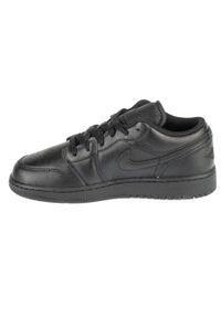 Buty sportowe Sneakersy chłopięce, Air Jordan 1 Low GS. Kolor: czarny. Materiał: guma, materiał, skóra, syntetyk. Sport: turystyka piesza