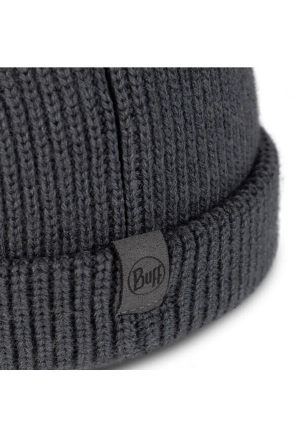 Buff - Czapka z wełny merino dokerka Ervin. Kolor: szary. Materiał: wełna. Styl: sportowy