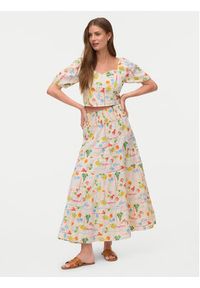 Vero Moda Spódnica maxi Elena 10351018 Beżowy jasny Regular Fit. Kolor: beżowy. Materiał: bawełna #6