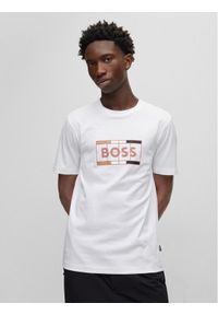 BOSS - Boss T-Shirt 50486210 Biały Slim Fit. Kolor: biały. Materiał: bawełna