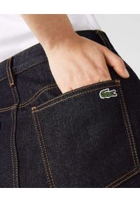 Lacoste - LACOSTE - Jeansowa spódnica mini. Kolor: czarny. Materiał: jeans. Wzór: aplikacja #2