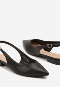 Renee - Czarne Sandały Slingback Vices z Wkładką ze Skóry Naturalnej Lisanilis. Okazja: na spotkanie biznesowe, na spacer. Zapięcie: pasek. Kolor: czarny. Materiał: skóra. Obcas: na obcasie. Styl: biznesowy