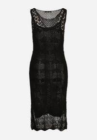 Born2be - Czarna Sukienka Bodycon z Ażurowej Dzianiny z Halką w Komplecie Willowas. Okazja: na co dzień. Kolor: czarny. Materiał: dzianina. Wzór: ażurowy. Typ sukienki: bodycon. Styl: elegancki, casual #5