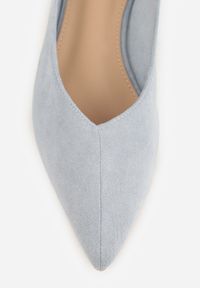 Born2be - Niebieskie Balerinki z Imitacji Zamszu z Noskiem w Szpic Egynome. Okazja: na co dzień, na spotkanie biznesowe, do pracy. Kolor: niebieski. Materiał: zamsz. Styl: casual, biznesowy, elegancki #2