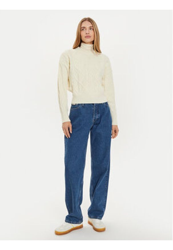 Wrangler Sweter 112356472 Écru Regular Fit. Materiał: syntetyk, bawełna