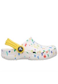 Klapki dziecięce Crocs Baya Seasonal Printed 209728-94S - białe. Kolor: biały. Sezon: lato. Styl: młodzieżowy