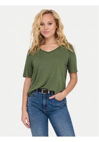 only - ONLY T-Shirt Elise 15257390 Zielony Regular Fit. Kolor: zielony. Materiał: wiskoza