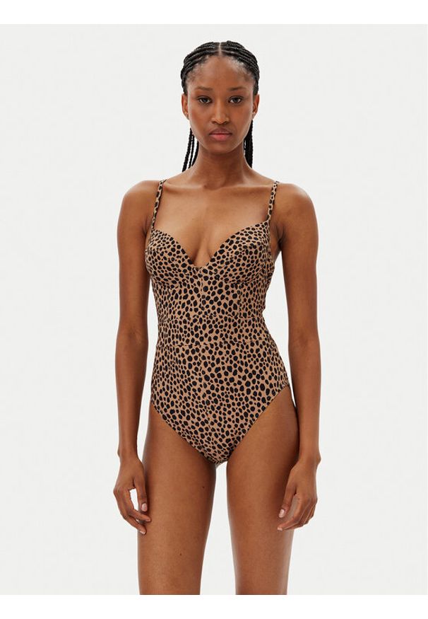 MICHAEL Michael Kors Strój kąpielowy MM54115 Beżowy. Kolor: beżowy. Materiał: syntetyk