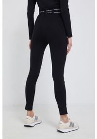 Calvin Klein Jeans Legginsy damskie kolor czarny gładkie. Stan: podwyższony. Kolor: czarny. Materiał: materiał, dzianina, wiskoza. Wzór: gładki
