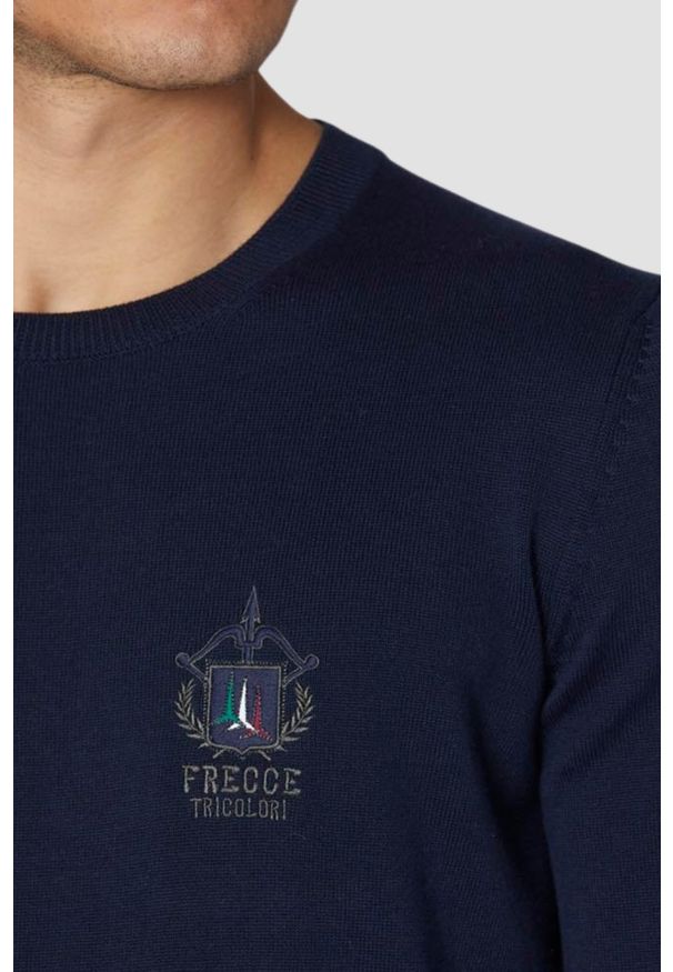Aeronautica Militare - AERONAUTICA MILITARE Granatowy sweter męski. Kolor: niebieski