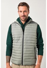 JAY-PI - Męska Lekka kamizelka pikowana belly fit outdoor do rozm. 8XL. Kolekcja: plus size. Kolor: szary. Materiał: poliester, materiał