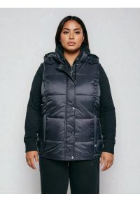 Big-Star - Kamizelka damska pikowana czarna Pixana 906. Kolor: czarny. Materiał: jeans. Długość: krótkie. Wzór: kolorowy. Sezon: jesień. Styl: sportowy, klasyczny, elegancki #8