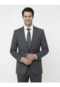 Krawat Męski - Angelo di Monti - Ciemny Popiel. Materiał: tkanina. Styl: elegancki, wizytowy #2