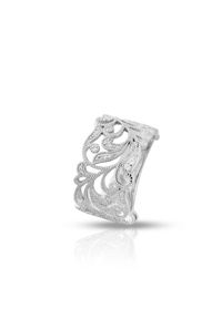 W.KRUK - Pierścionek srebrny Ażurowa. Materiał: srebrne. Kolor: srebrny. Wzór: ażurowy, aplikacja. Kamień szlachetny: cyrkonia #1