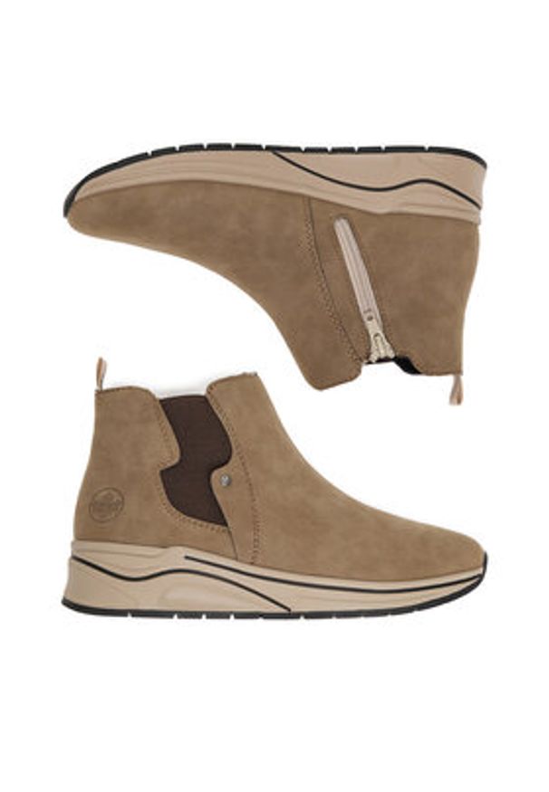 Rieker Botki CEO-N9561-64 Beżowy. Kolor: beżowy. Materiał: syntetyk, materiał