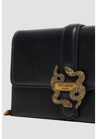 Just Cavalli - JUST CAVALLI Czarna kopertówka Iconic Snakes - Style 13. Kolor: czarny. Materiał: skórzane. Styl: casual, elegancki #4