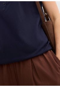 bonprix - T-shirt bawełniany. Typ kołnierza: dekolt w serek. Kolor: niebieski. Materiał: bawełna. Długość rękawa: krótki rękaw. Długość: krótkie #3