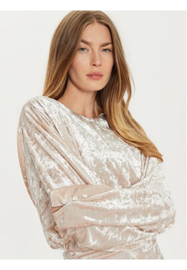 Pinko - PINKO Sukienka wieczorowa 104497 A29L Écru Slim Fit. Materiał: syntetyk. Styl: wizytowy