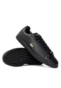 Sneakersy męskie czarne Lacoste Graduate 0721 1 SMA BLK/BLK. Kolor: czarny. Materiał: dzianina. Sezon: lato. Sport: bieganie