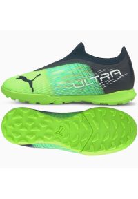 Buty piłkarskie Puma Ultra 3.3 Tt Jr 106531 03 szary, zielony zielone. Kolor: wielokolorowy, zielony, szary. Materiał: syntetyk. Szerokość cholewki: normalna. Sport: piłka nożna