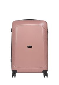 Ochnik - Komplet walizek na kółkach 19'/24'/28'. Kolor: różowy. Materiał: guma, poliester, materiał #2