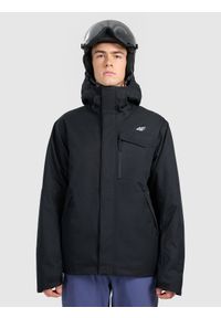 4f - 4F Kurtka narciarska membrana 10000 męska - czarna M. Kolor: czarny. Materiał: materiał, poliester. Sezon: zima. Styl: klasyczny #1
