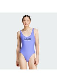 Adidas - Strój do pływania Sportswear U-Back. Kolor: niebieski