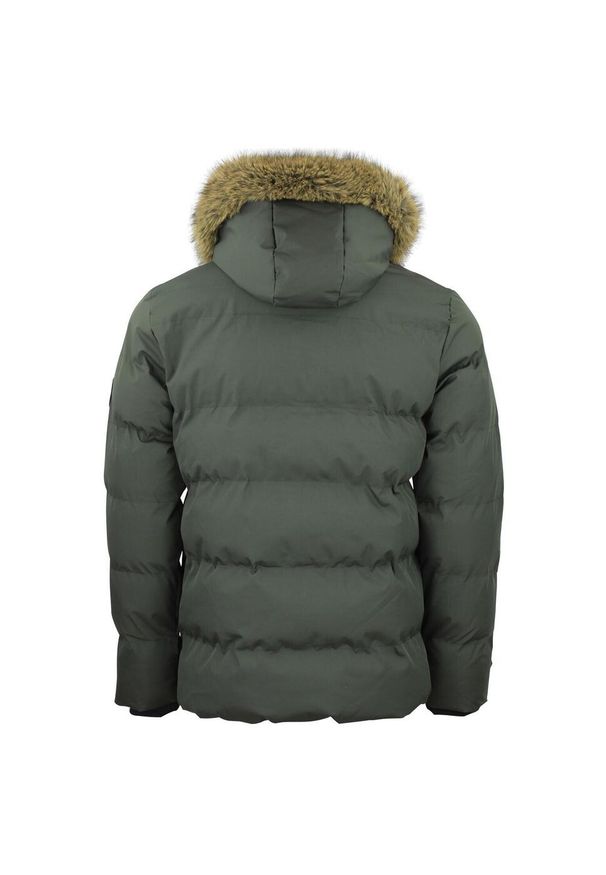 PEAK MOUNTAIN - Kurtka puchowa wodoodporna Peak Mountain Canabel. Kolor: zielony. Materiał: puch. Sezon: zima. Sport: narciarstwo