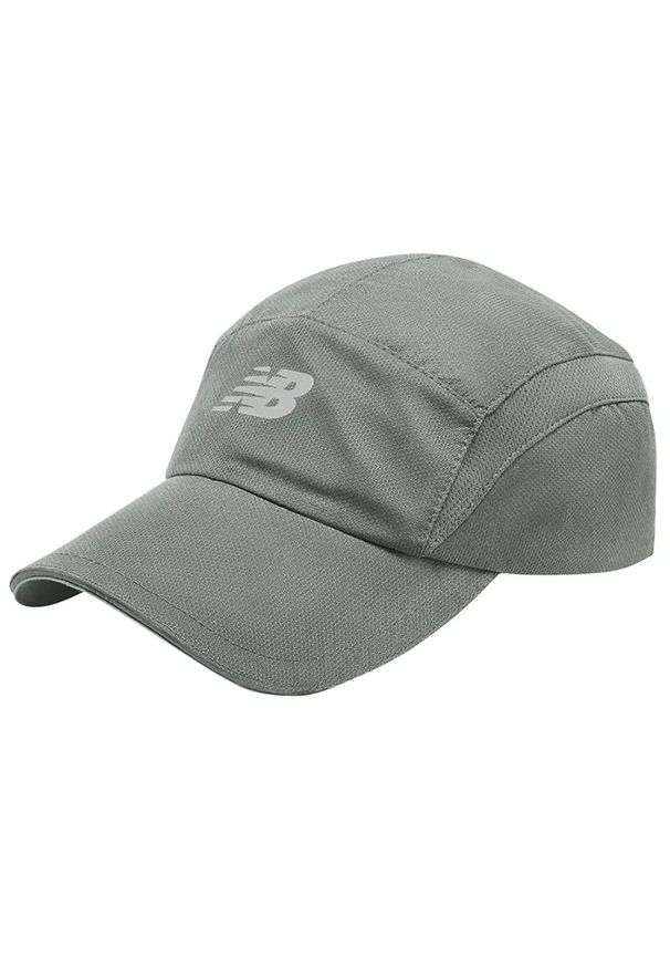 Czapka z daszkiem New Balance LAH91003GNM - szara. Kolor: szary. Materiał: poliester, materiał. Styl: sportowy