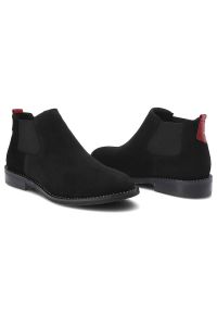 Czarne Sztyblety Lamanti Damskie Modne Buty. Zapięcie: bez zapięcia. Kolor: czarny. Szerokość cholewki: normalna. Wzór: aplikacja. Materiał: zamsz, materiał, skóra, guma. Sezon: zima. Obcas: na obcasie. Styl: elegancki. Wysokość obcasa: niski