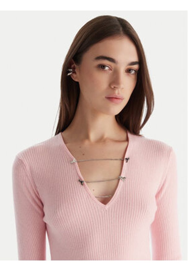 Patrizia Pepe Sweter 2K0331/K7S0-M555 Różowy Regular Fit. Kolor: różowy. Materiał: wiskoza