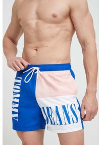 Tommy Jeans szorty kąpielowe kolor niebieski. Kolor: niebieski. Materiał: tkanina, poliester. Wzór: nadruk #1