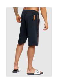 EA7 Emporio Armani - EA7 Granatowe męskie szorty bawełniane z pomarańczowymi lampasami, Rozmiar S. Kolor: niebieski. Materiał: bawełna. Wzór: nadruk, aplikacja #5