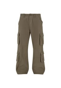 Urban Classics - Męskie Spodnie Cargo Z Podwójną Kieszenią. Kolor: zielony