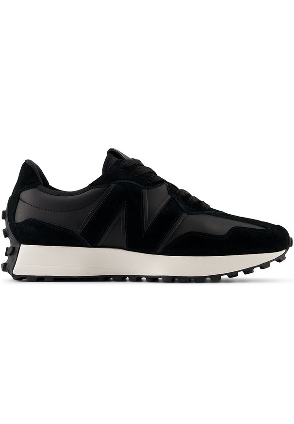 Buty unisex New Balance U327LI – czarne. Okazja: na co dzień. Kolor: czarny. Materiał: skóra, guma, materiał. Szerokość cholewki: normalna