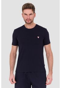 Guess - GUESS Granatowy t-shirt Core Tee. Kolor: niebieski